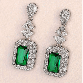 Green Drop Earings